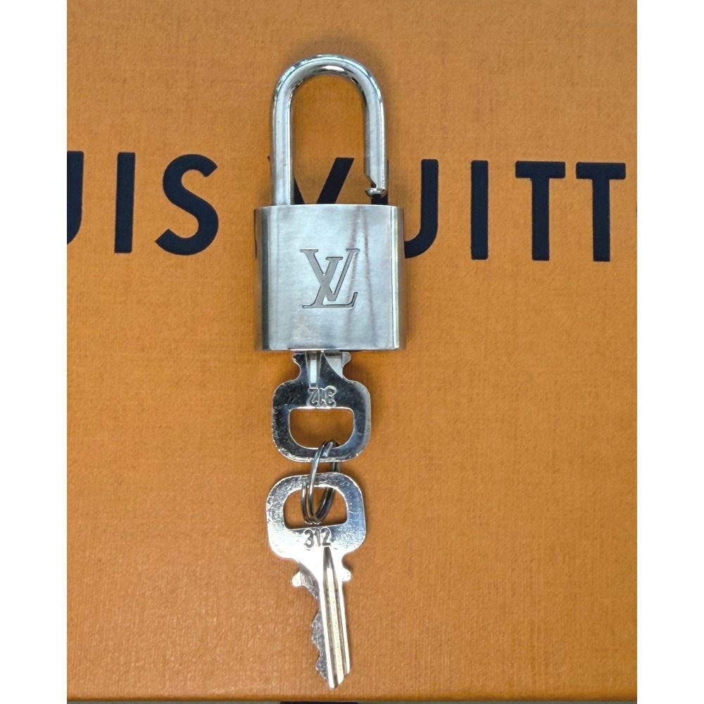 Louis Vuitton Silver Padlock Lock & 2 Matching Keys #312 Made in France